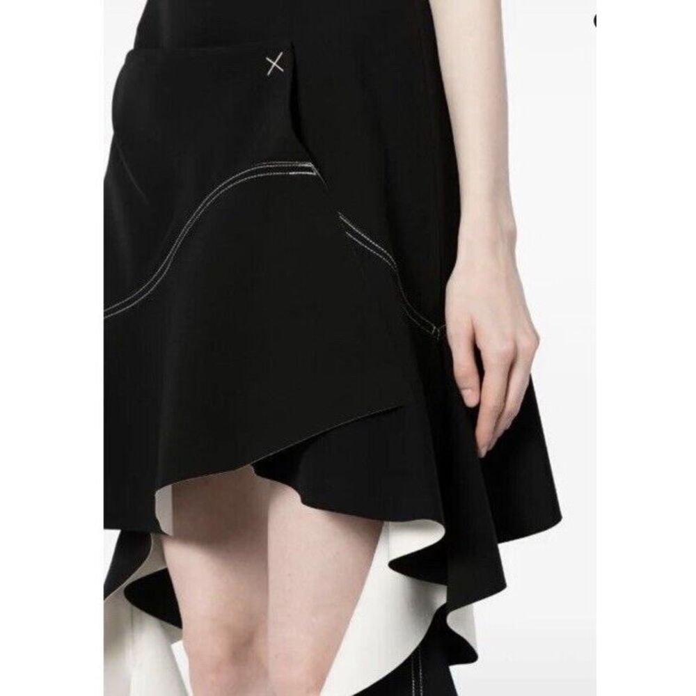 Simkhai $1215 Asymmetrical Hem Sleeveless Dress Contrast Stitching 12 - Picture 4 of 13